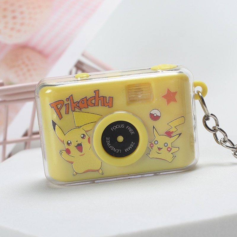 Pikachu-themed camera keychain