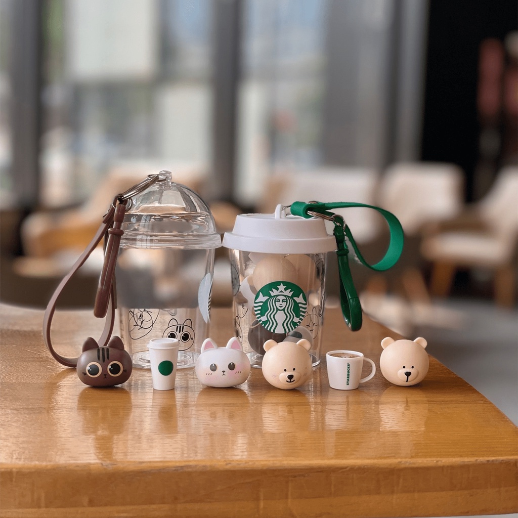 Starbucks China Cup Keychain with Bearista ornaments