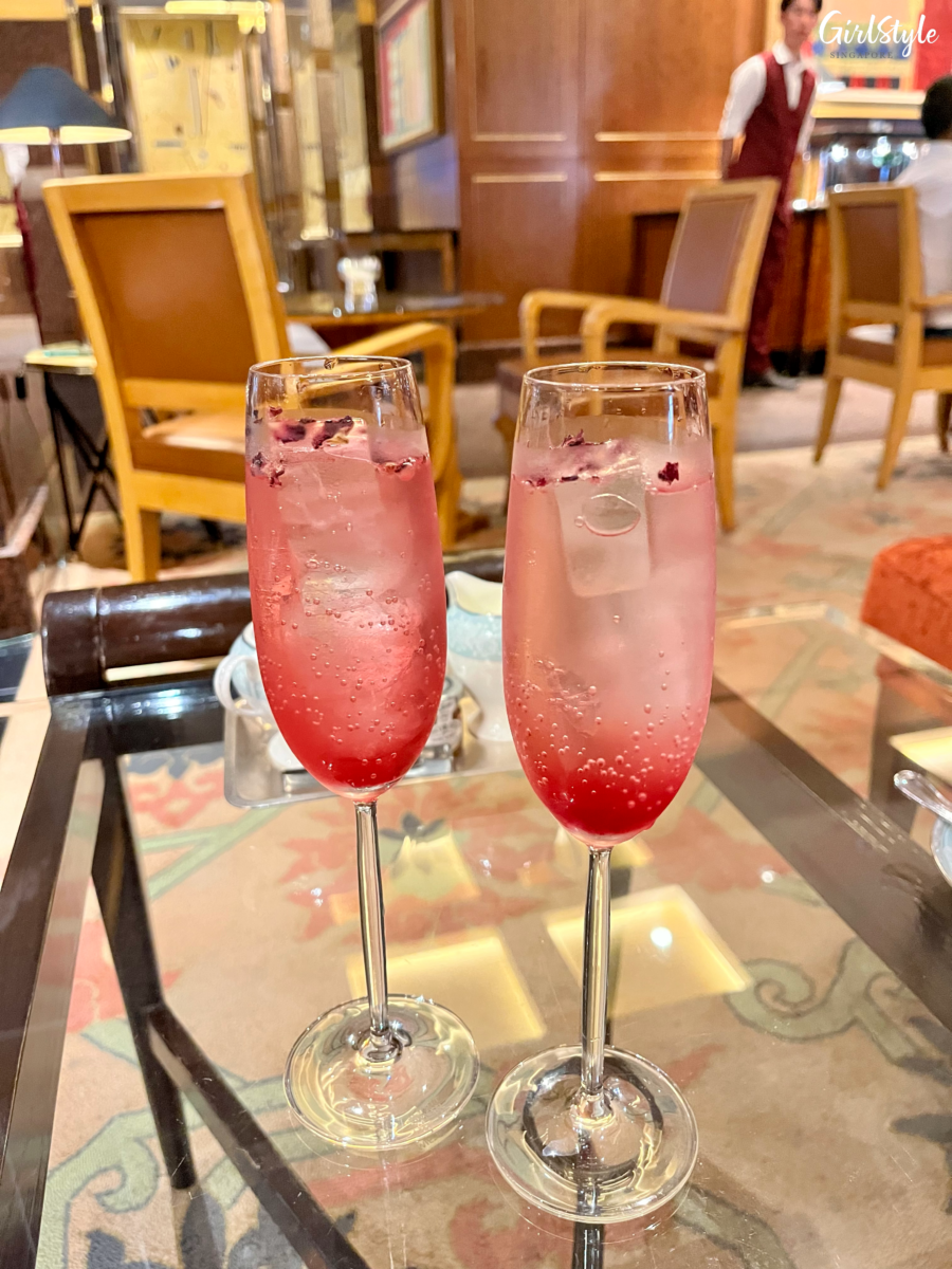 Wecome drink, a flower-infused mocktail