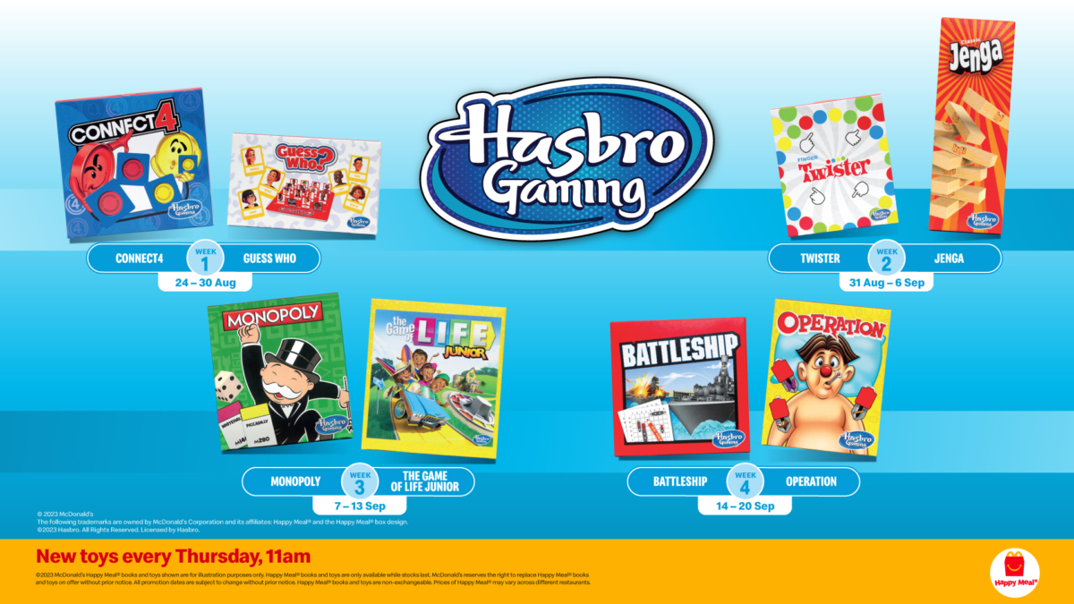 McDonald's x Hasbro Gaming board game Happy Meal Toys