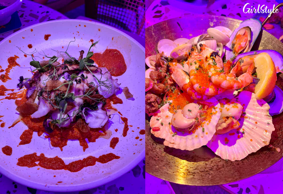 GRILLED OCTOPUS and SEAFOOD PAELLA