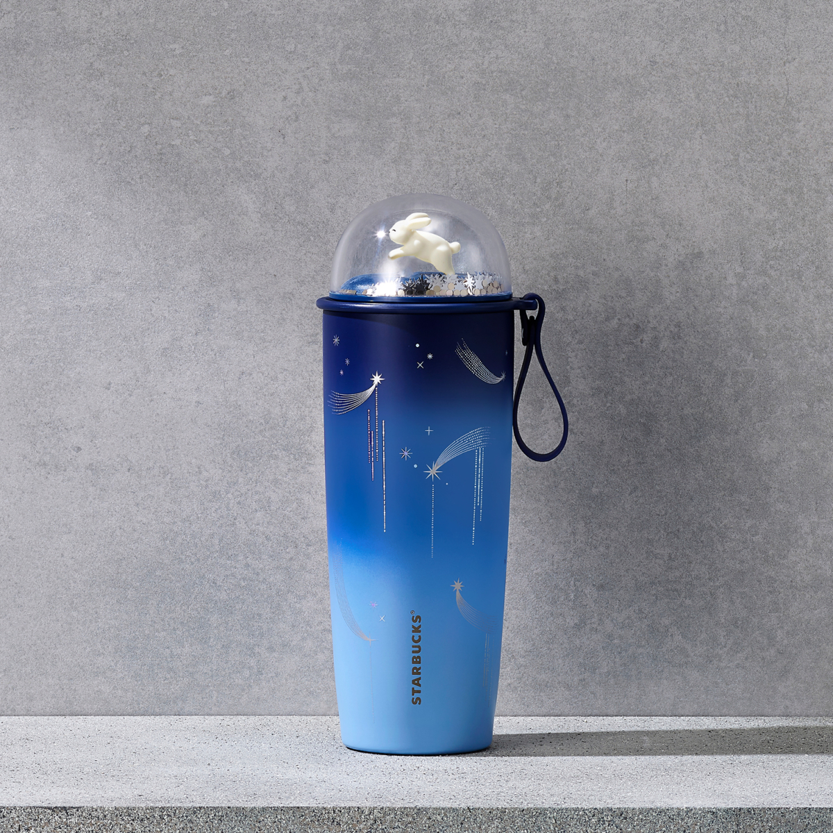 Starbucks Gradient Blue Meteor with Rabbit Dome Lid Stainless Steel Tumbler 20oz