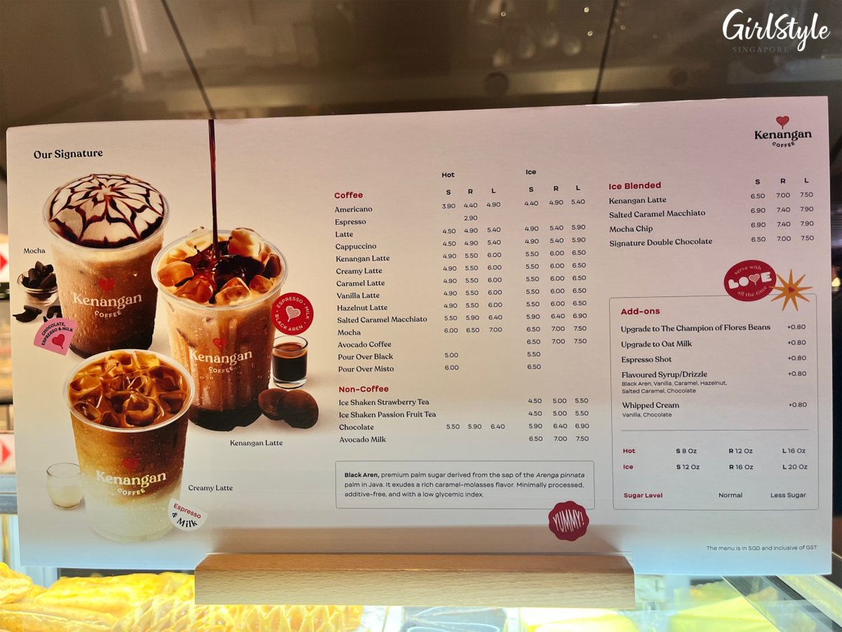Kenangan Coffee Raffles City menu