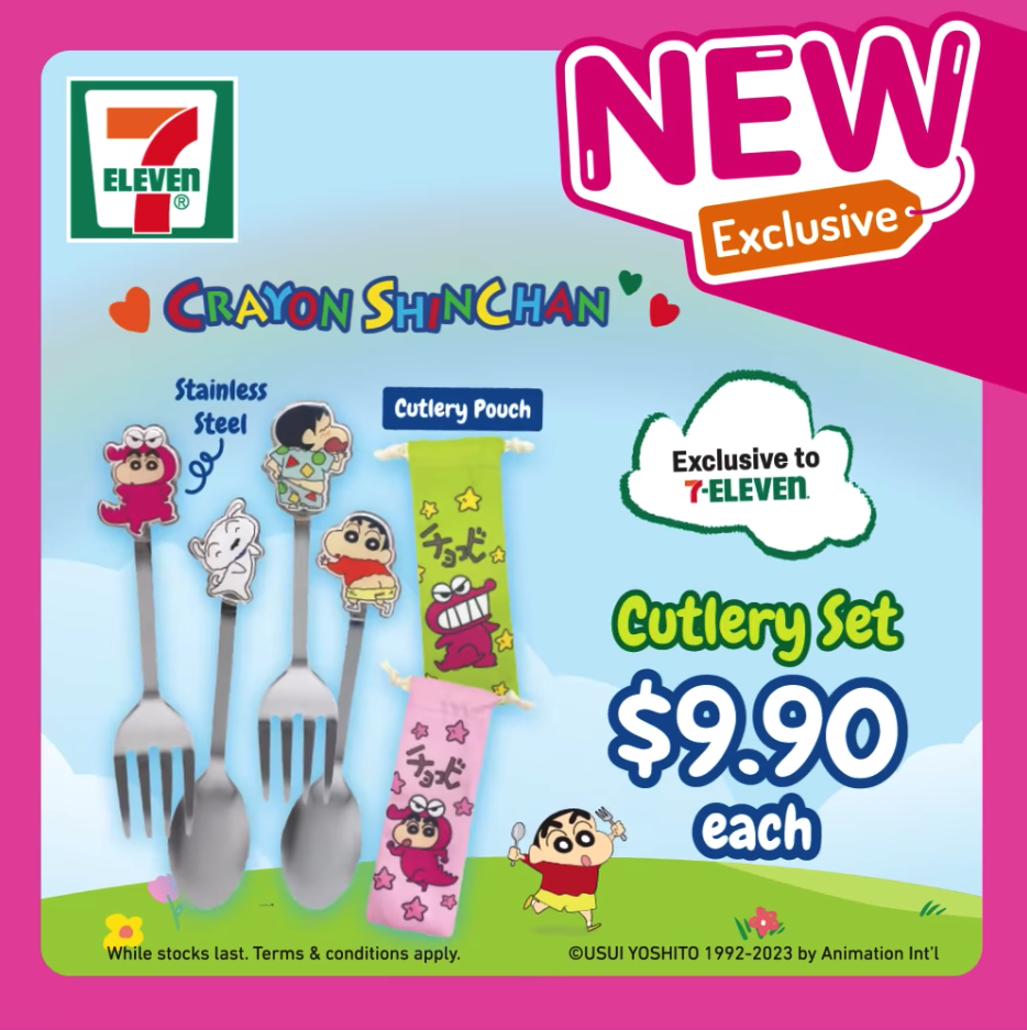 7-Eleven Crayon Shin-Chan Cutlery Set with Pouch