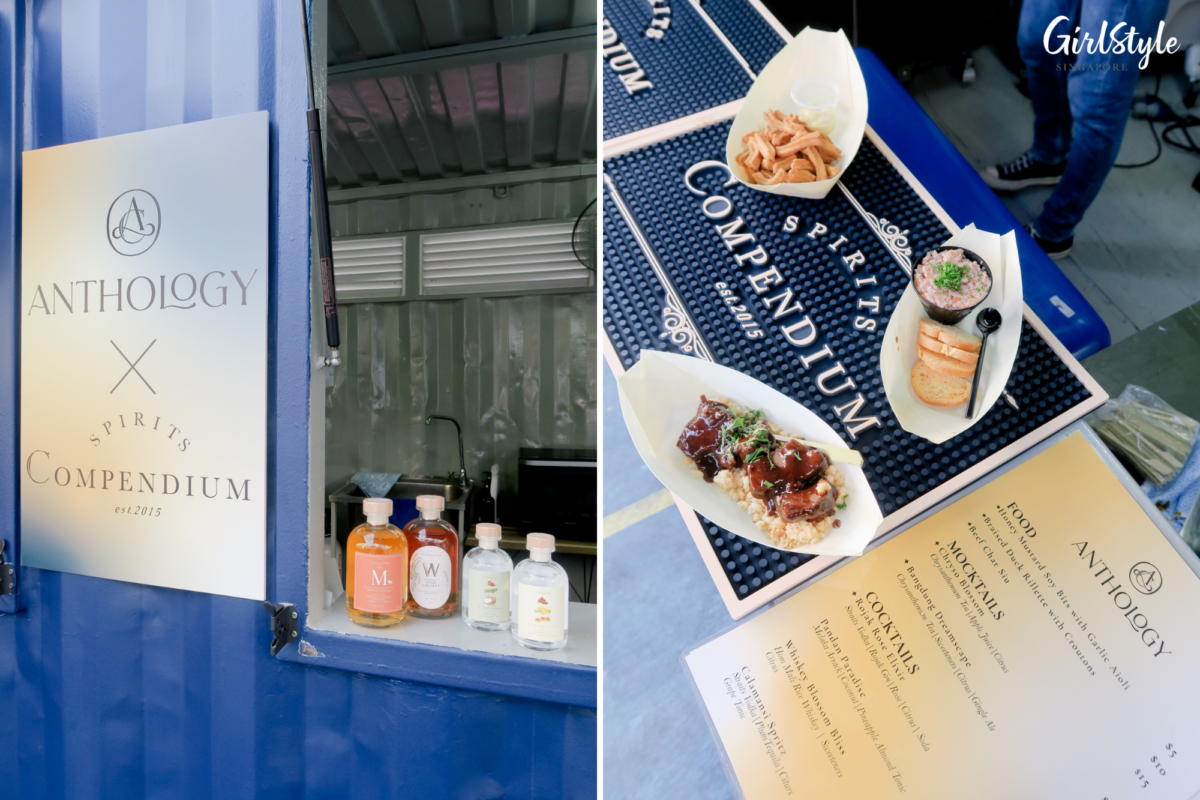 Southeast asian delicacies and drinks at the Compendium Spirits x Anthology stall