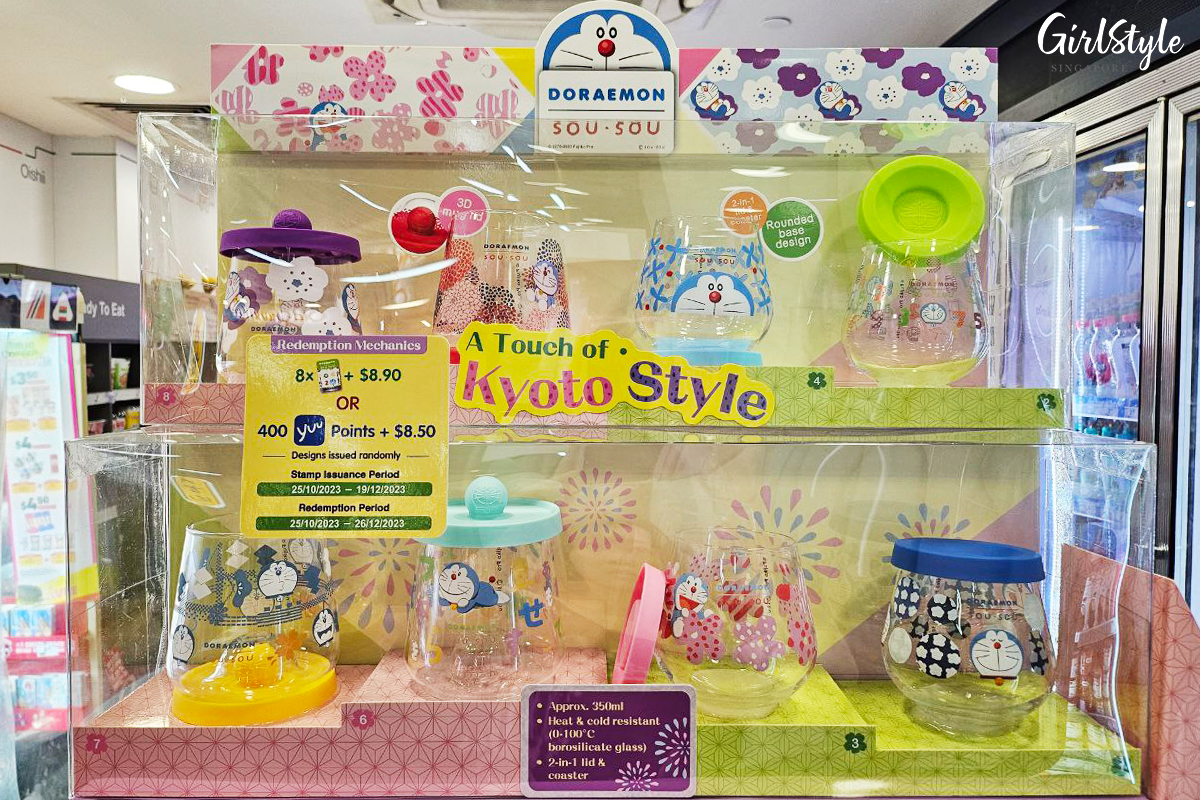 Doraemon Glass Cups Display