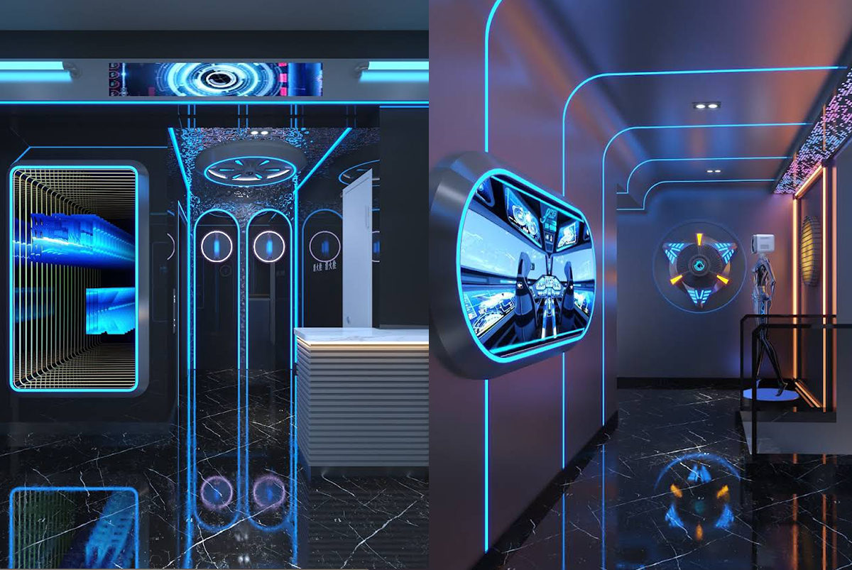 Space-themed interiors