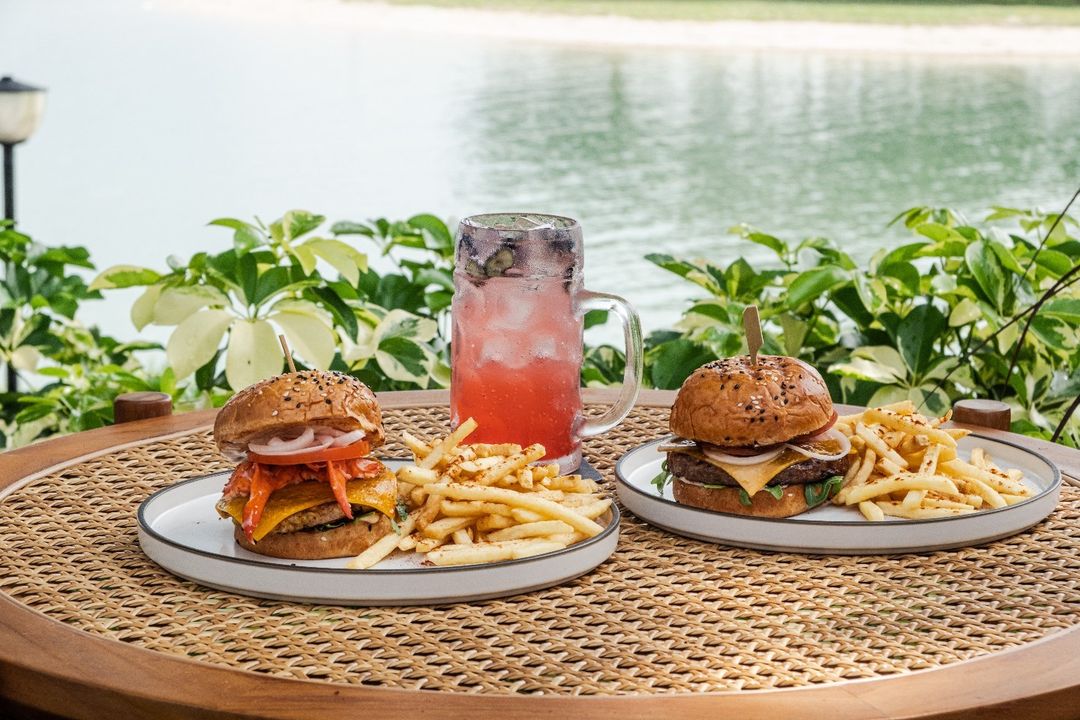 Black Angus Burger and Lobster & Crab Burger at Canopy Changi Village