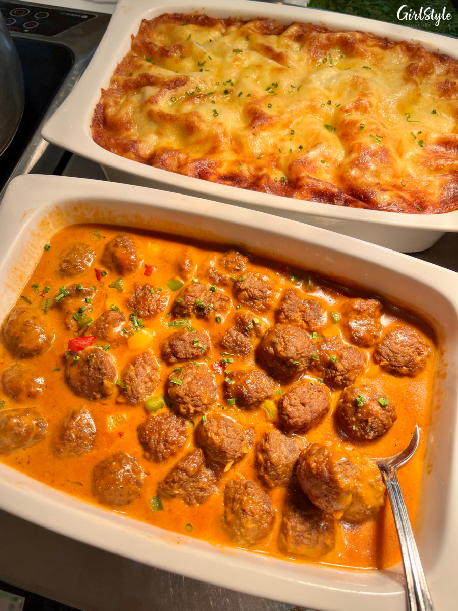 Plant-based Lasagna and Swedish Beef Meatballs