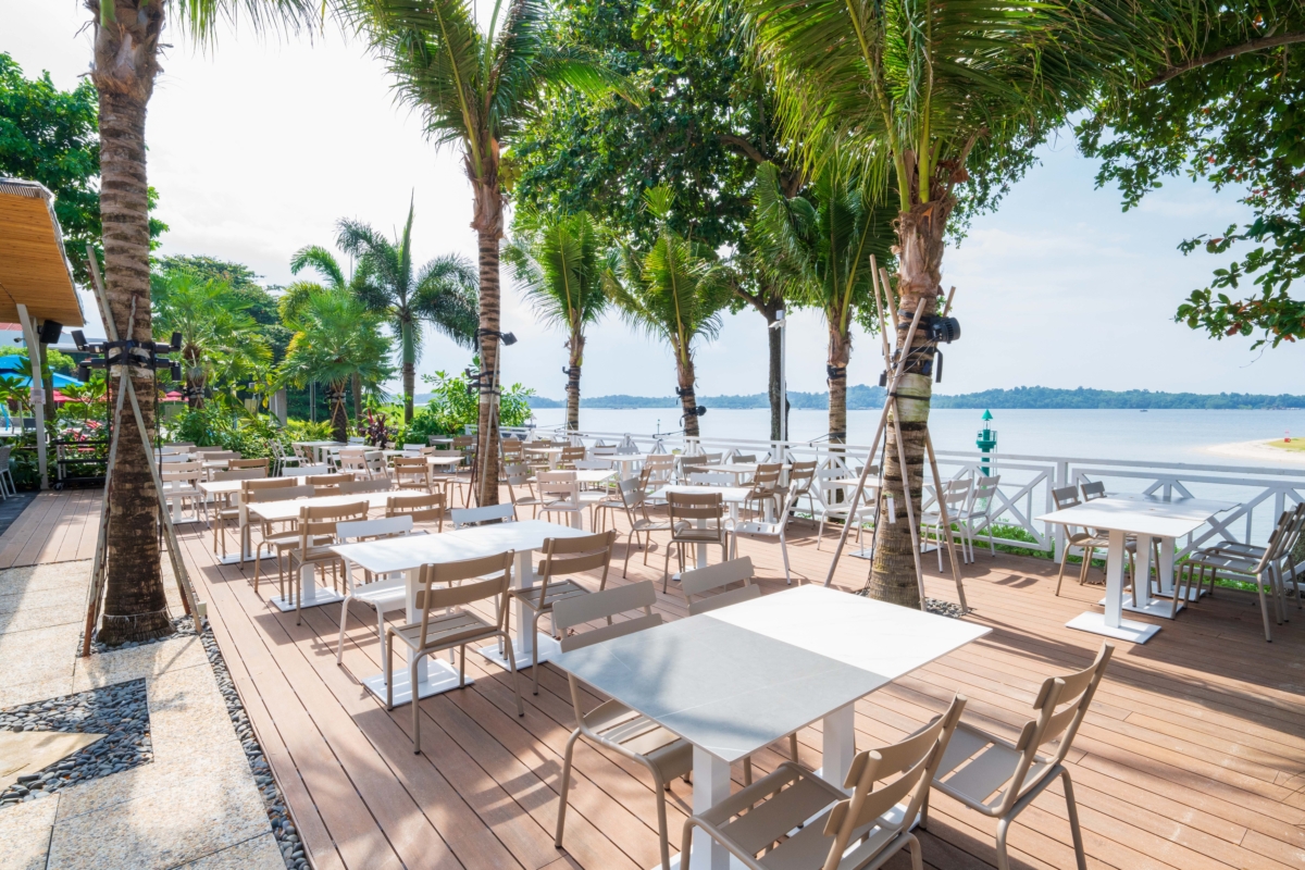 Beachfront dining area at Canopy Changi Village