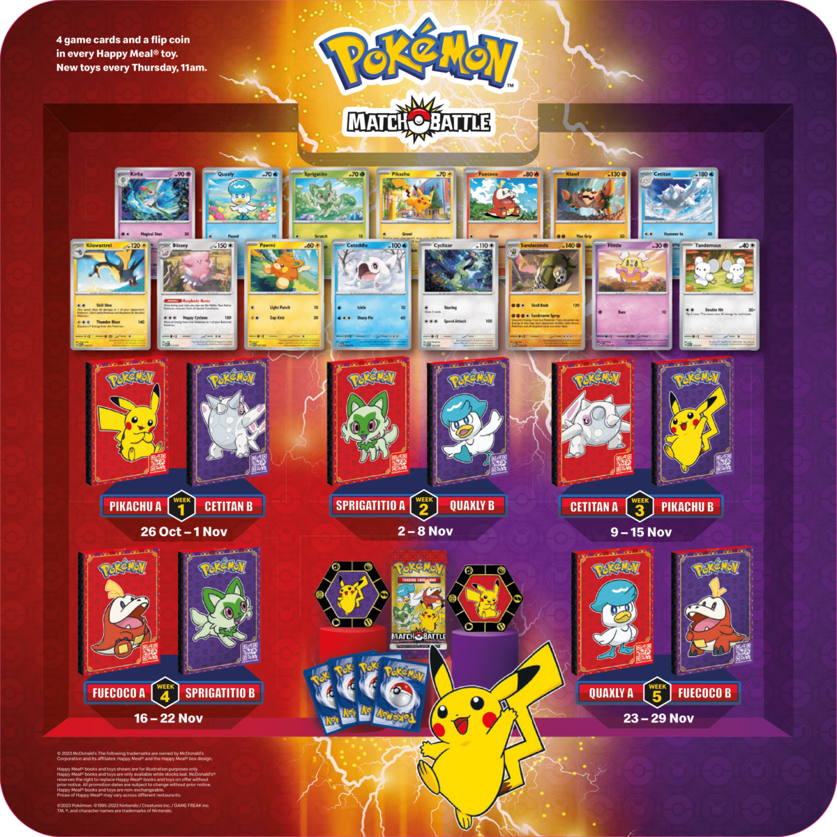 Pokemon Match Battle trading cards