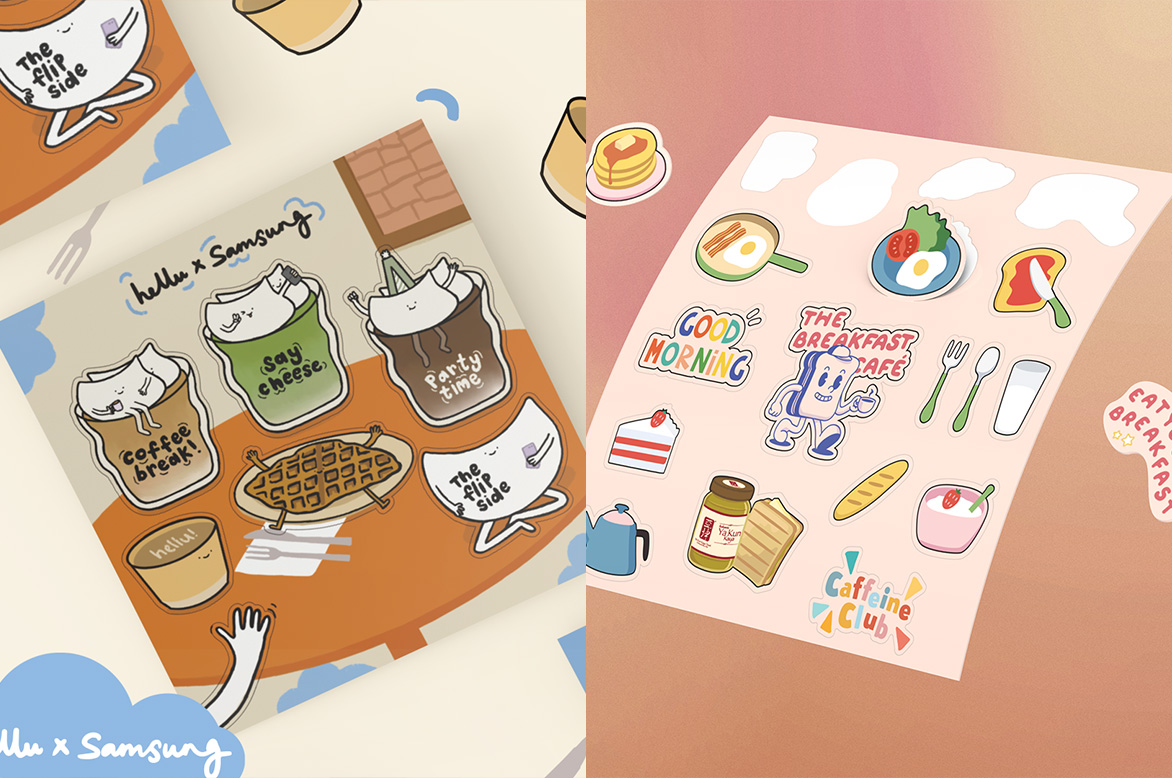 Hellu & Breakfast sticker sheets