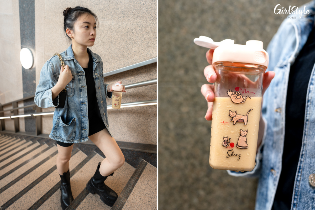 Storing my iced coffee in my customised Hegen Drinking Bottle from The Island Friends’ collection