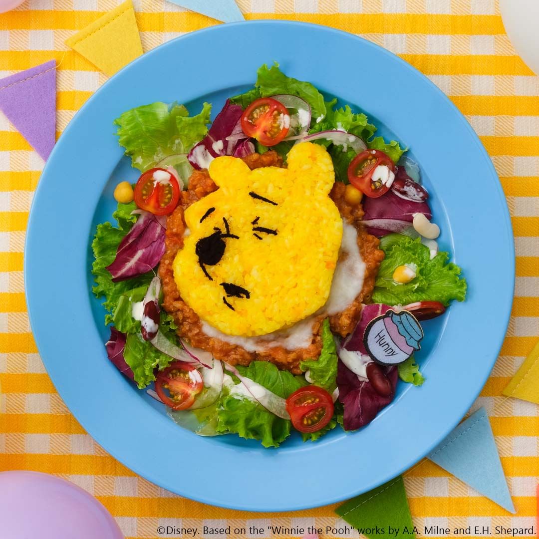 Winnie-the-Pooh-themed Happy soy meat taco rice