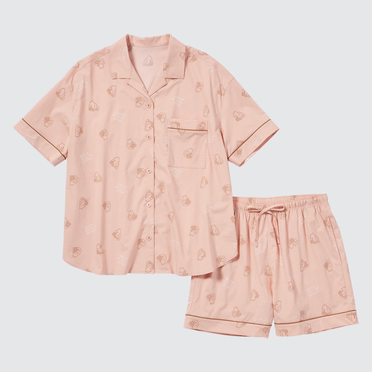 UNIQLO x Winnie-the-Pooh Soft Stretch Pajamas (Short Sleeve) in Pink