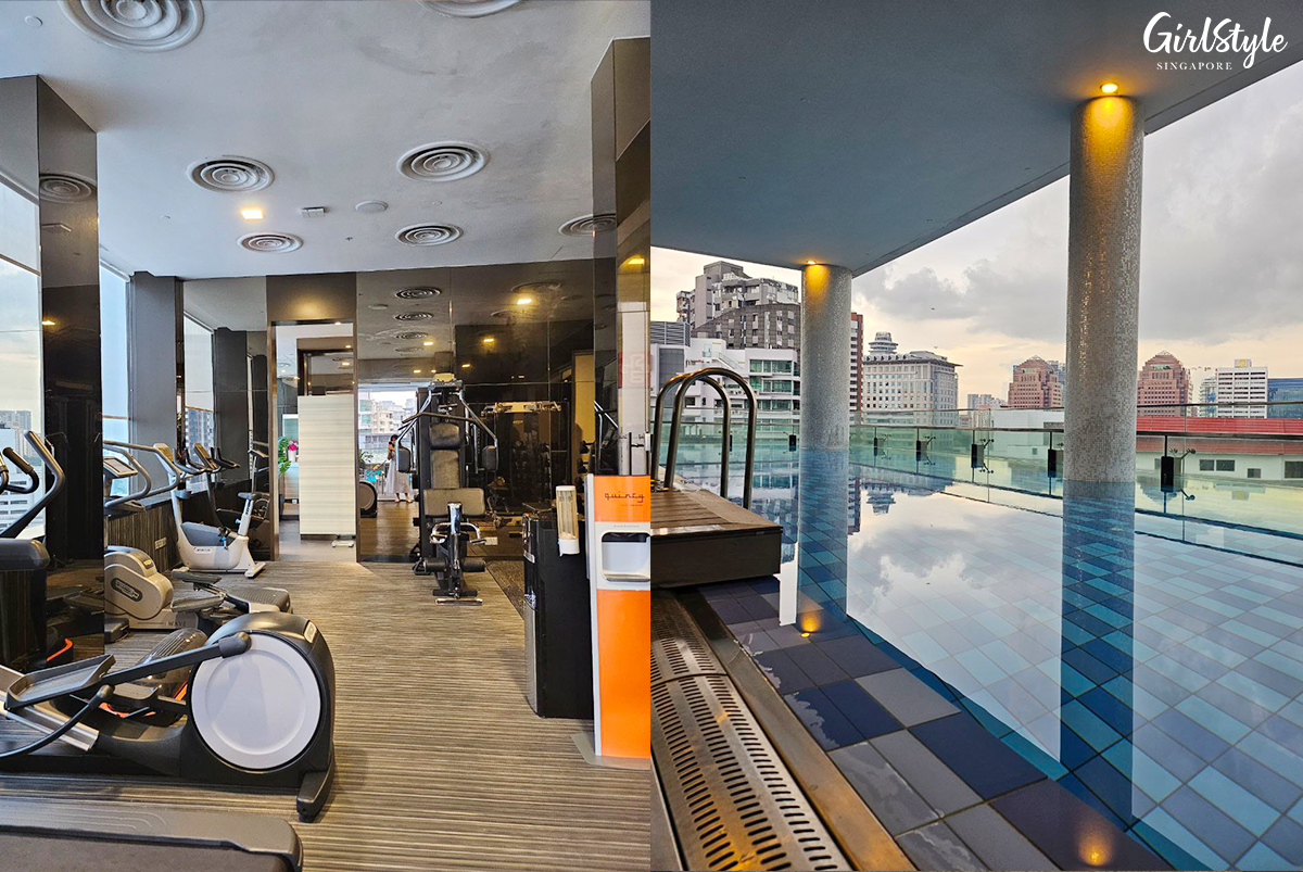 Quincy Hotel Singapore gym and infinity pool