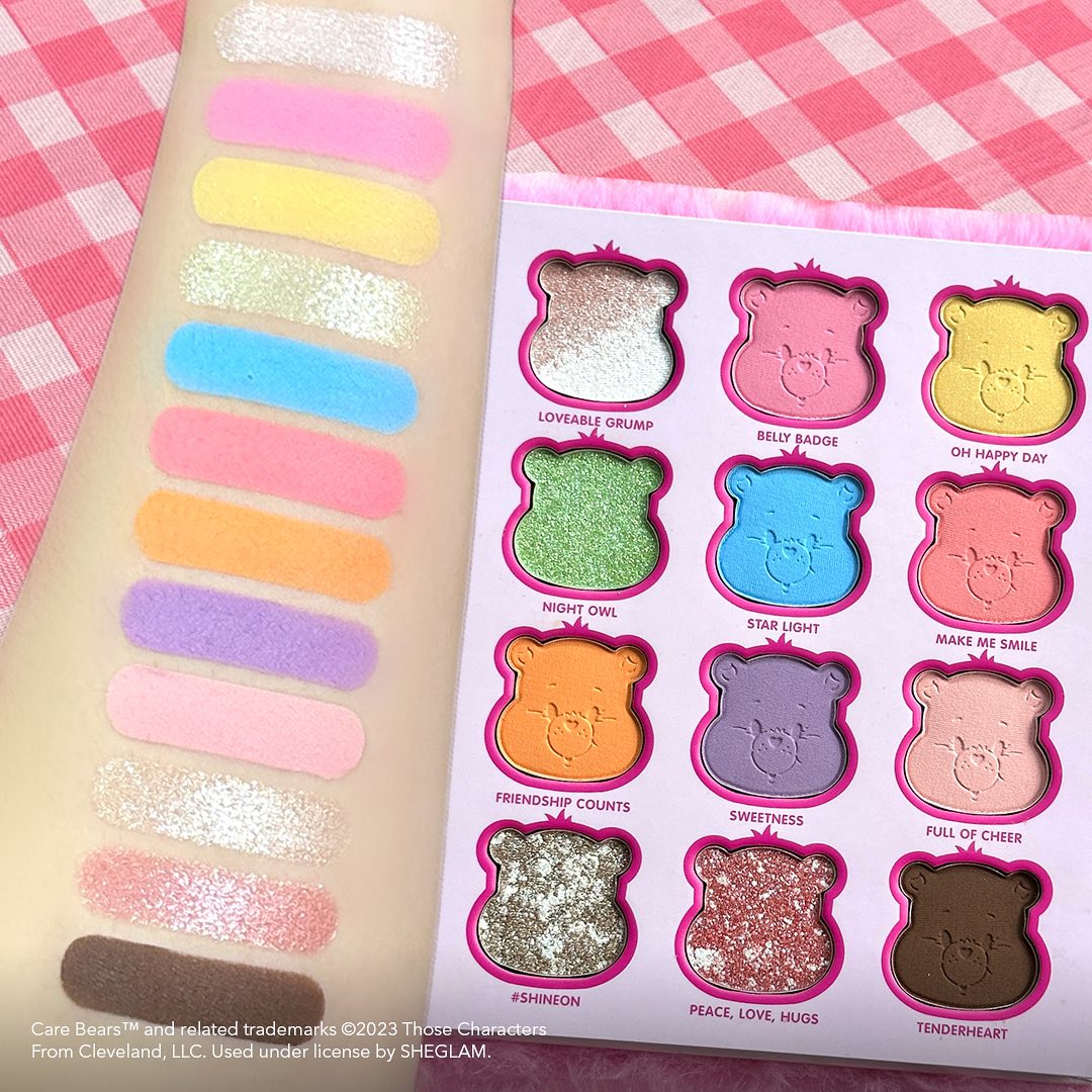 Care Bears x SHEGLAM Share Your Care Eyeshadow palette swatches