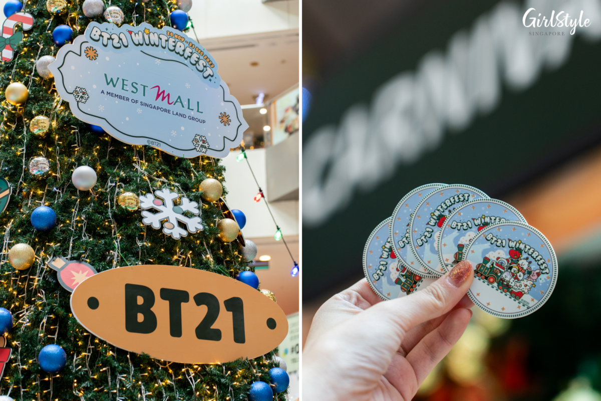 The festive decor (left); BT21 Carnival Tokens (right)
