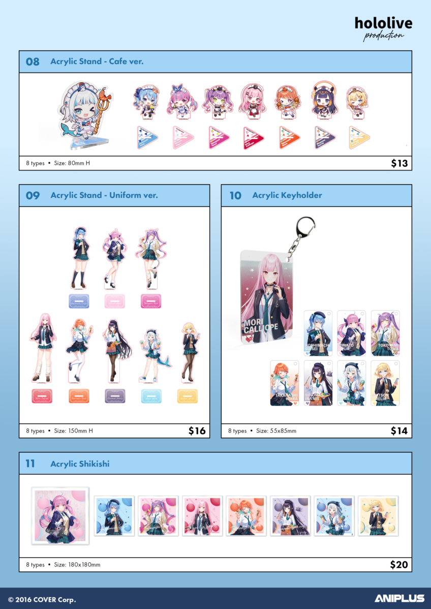 Hololive Production x ANIPLUS Cafe Exclusive Merchandise