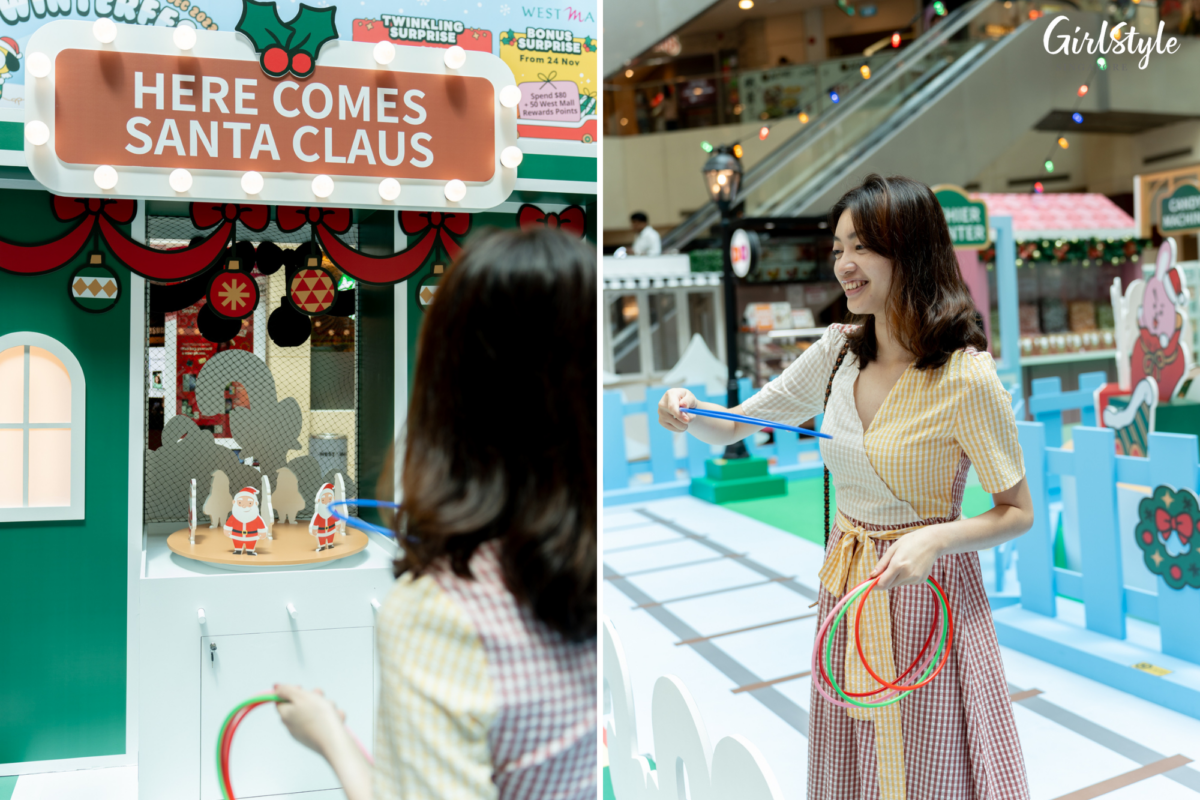 Before I successfully got my hoop to land on a Santa through sheer luck