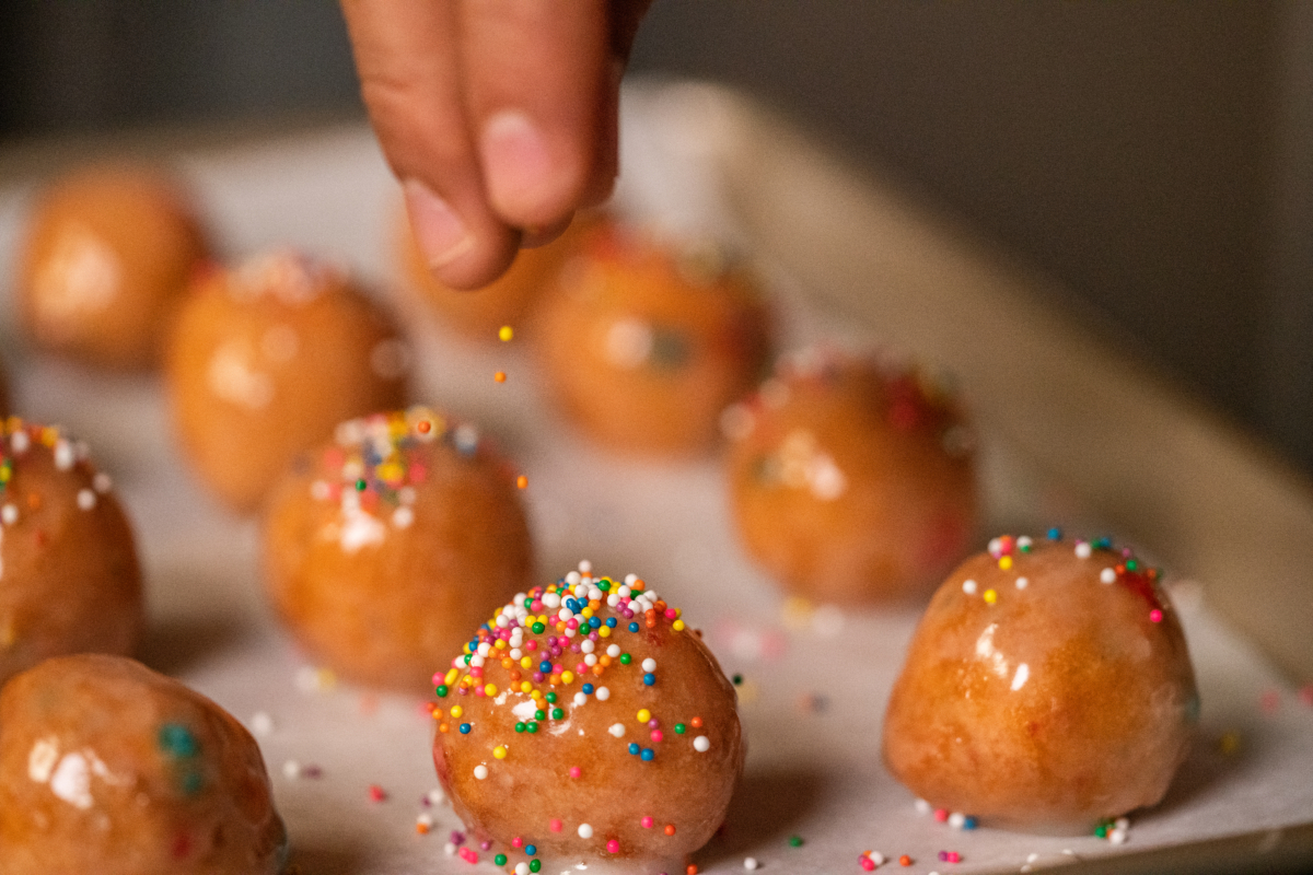 Freshly Sprinkled Timbits at Tim Hortons