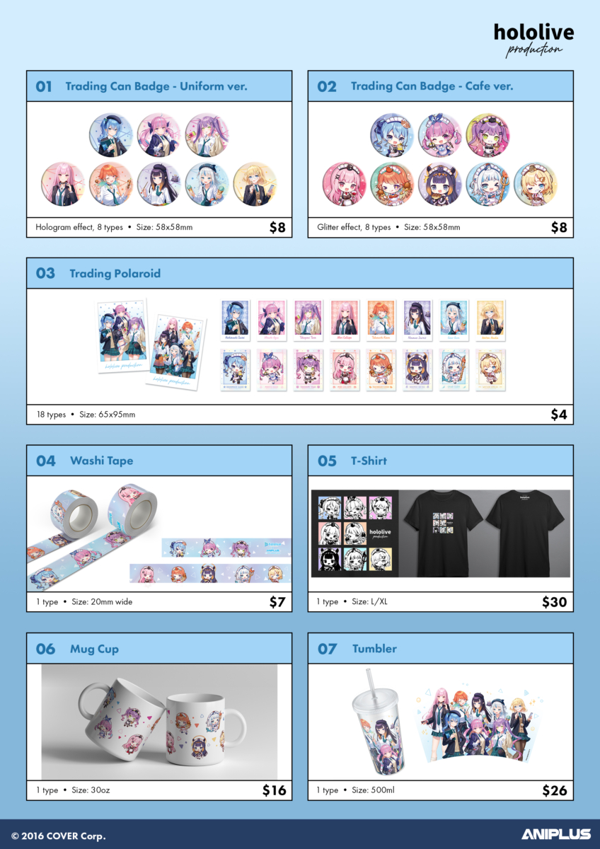 Hololive Production x ANIPLUS Cafe Exclusive Merchandise
