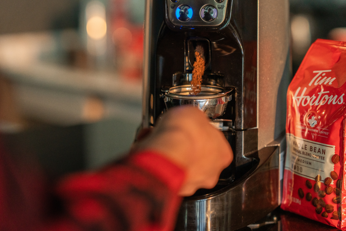 Fresh Grinding of Tim Horton's 100% Arabica Beans