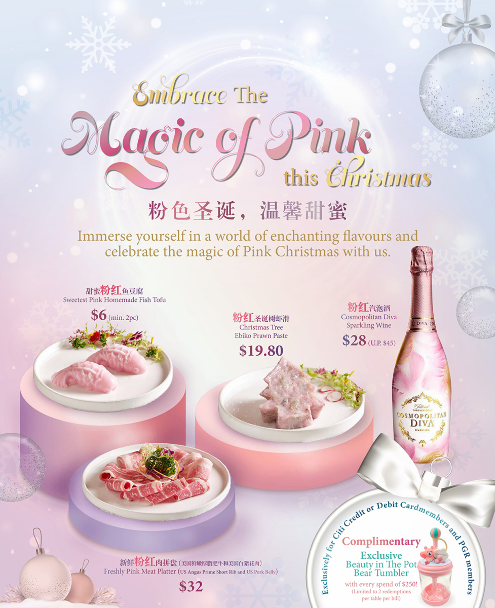 Beauty In The Pot's limited-edition pink menu