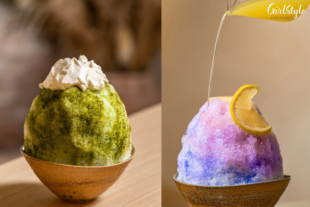 Matcha & Lemon and Butterfly Pea Kakigori