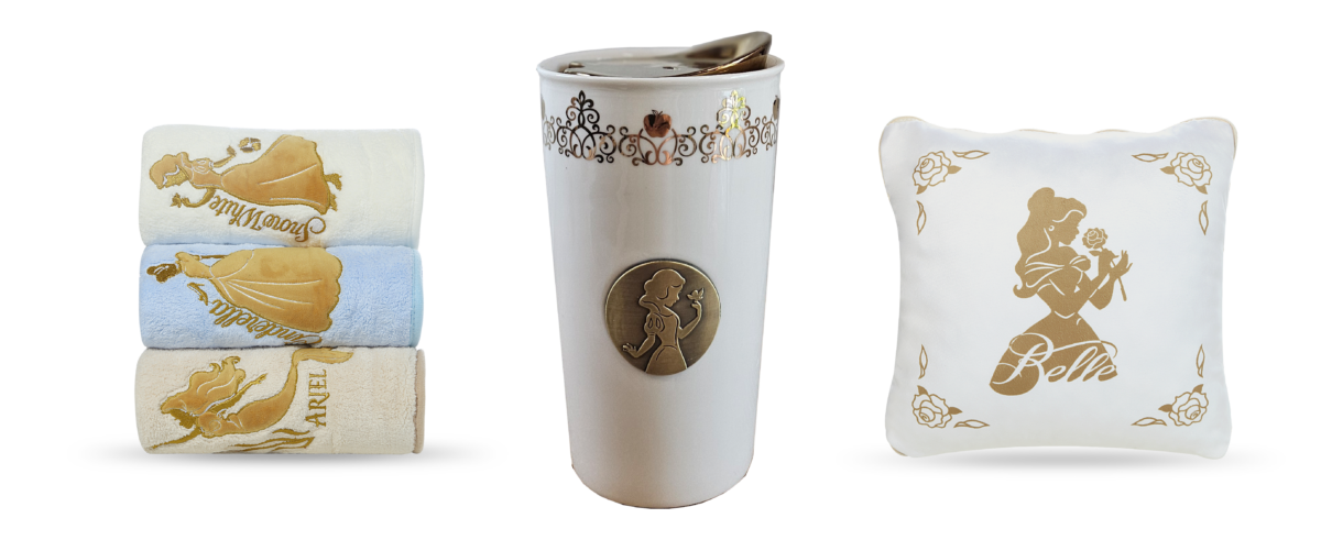 Disney Princess Hand Towel Set, Disney Princess Multi-Function Cushion Blanket, and Disney Princess Ceramic Coffee Mug - exclusive to Cheers