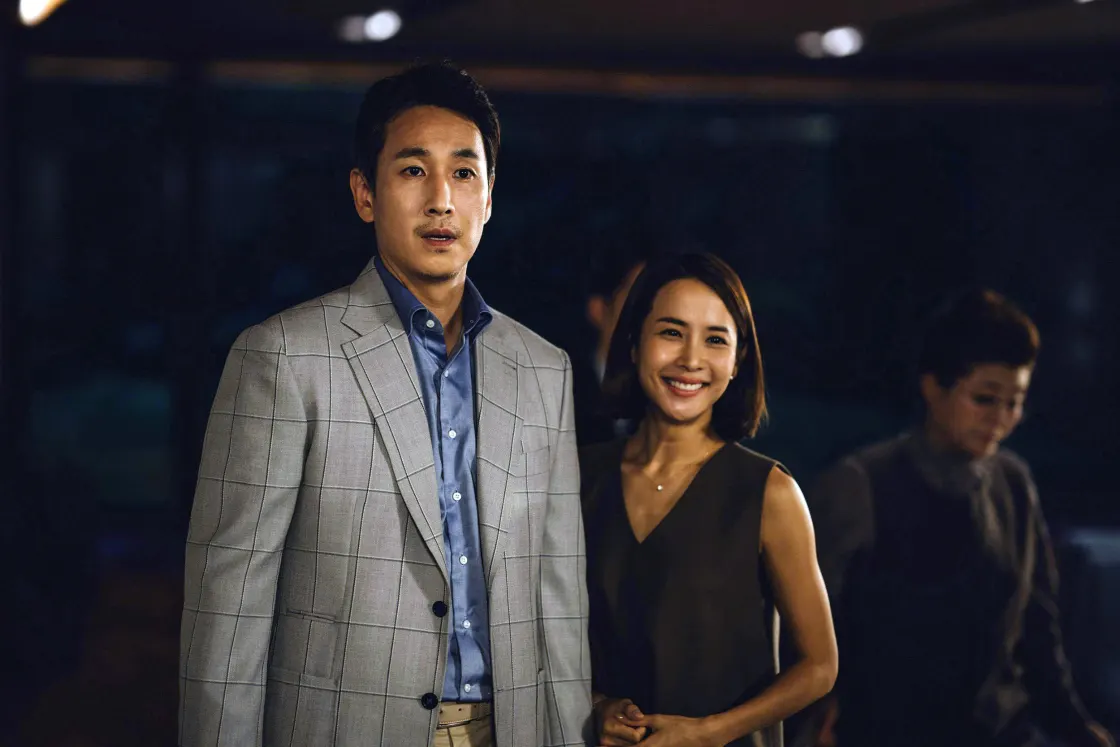 Lee Sun-kyun and Jo Yeo-jeong in a scene from Parasite