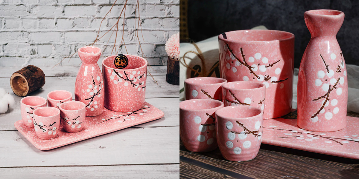 Tokkuri Pink Sake Set