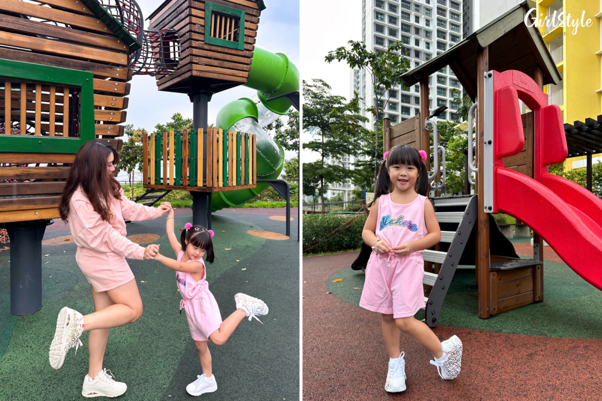 Kristy with her niece Khloe, who wears the Uno Lite - Metallic Love and California Beach Sleeveless Overalls