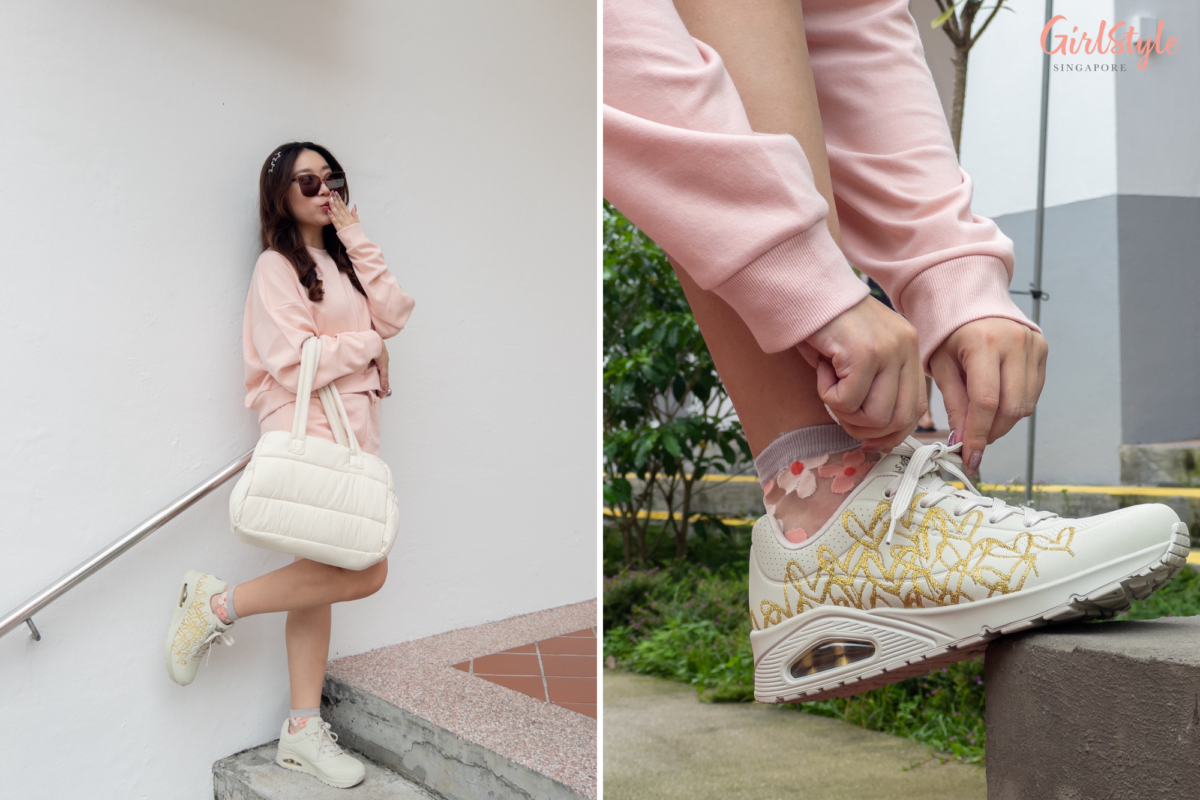 Kristy in the Uno - Golden Heart in Natural as well as the Peace Of Mind Pullover & Shorts in Pink