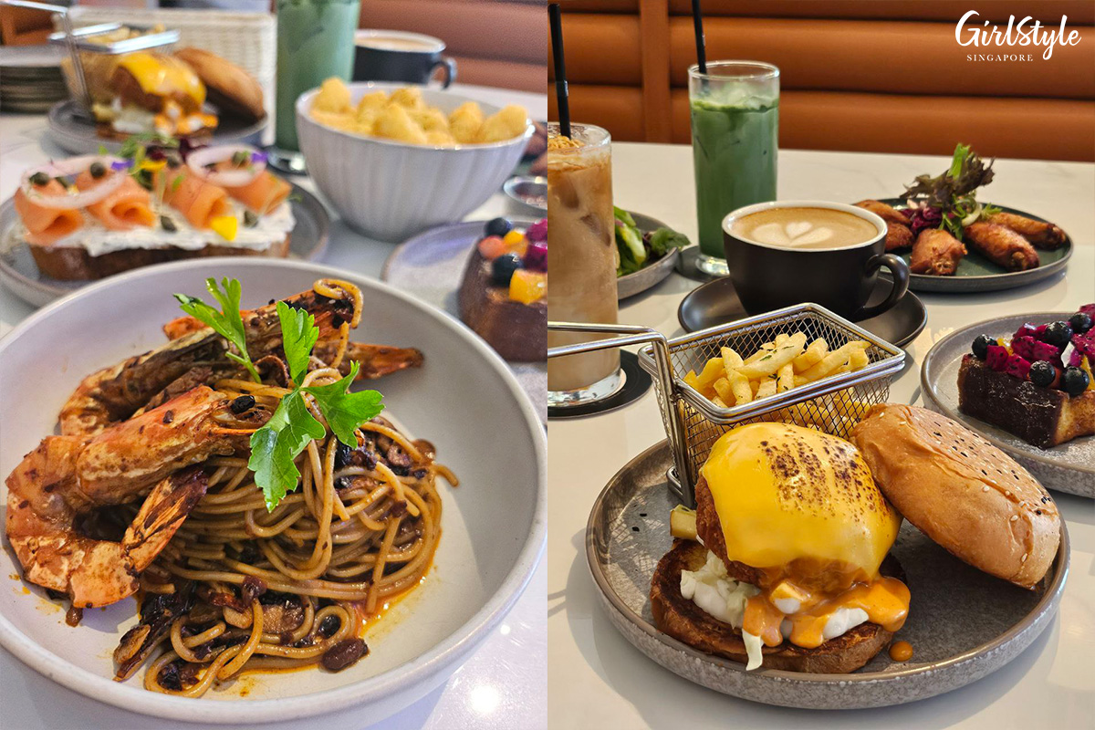 Mala Tiger Prawns Aglio Olio & Menbosha Burger