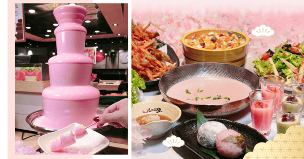 This Sakura Festival Buffet Has Pink Hotpot, A Strawberry Chocolate Fountain & Free-Flow Salmon
