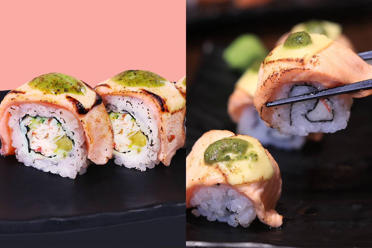 Basil Cheese Aburi Sushi Roll