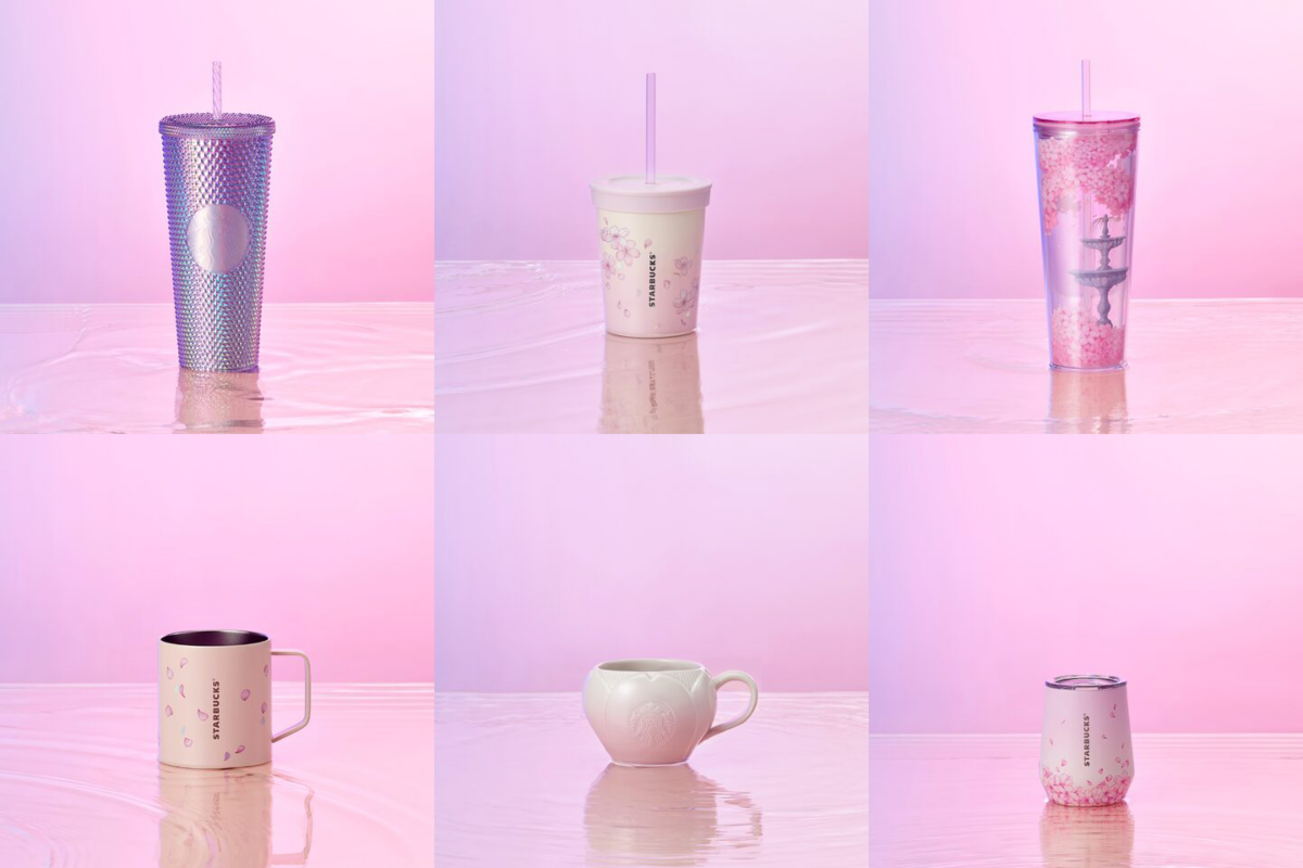 Starbucks Cherry Blossom 2024 mugs and cold cups