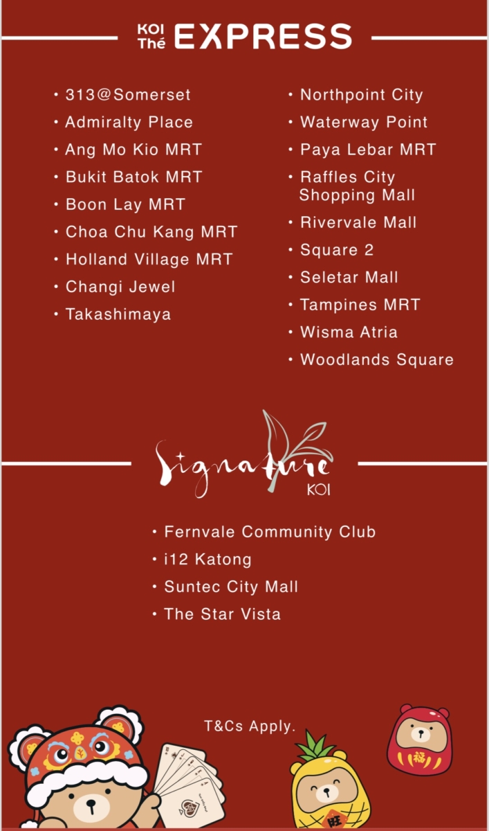 KOI Express and Signature KOI outlets for the KOI Free BB Bear Poker Cards