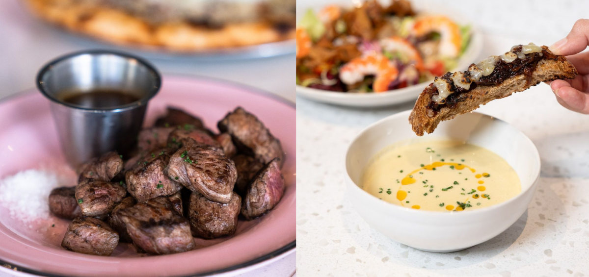 Wok-Fried Beef Cubes and Potato & Leek Soup