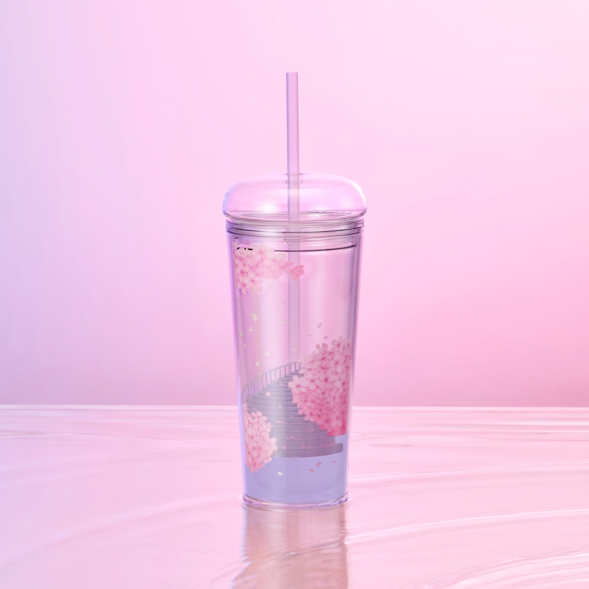 Starbucks Cherry Blossom Secret Garden Stairs Cold Cup