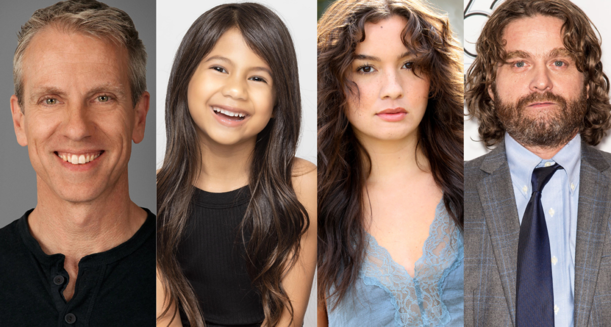 From left: Chris Sanders, Maia Kealoha, Sydney Agudong, Zach Galifianakis