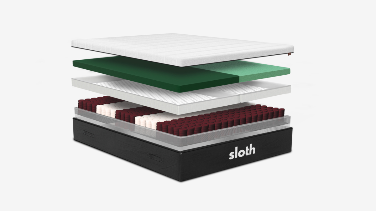 Tencel silk top covers; your personalised memory foam topper; anti-slip foam cover; base with individually pocketed spring coils and edge support