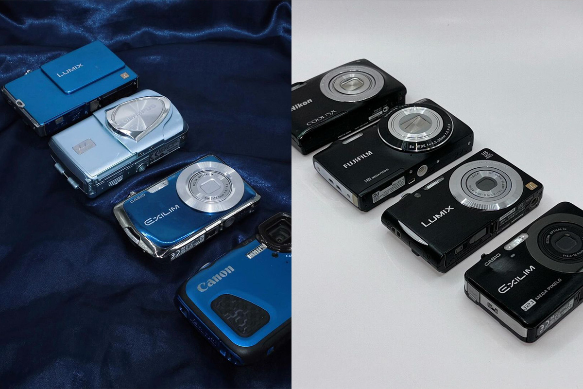 Blue and black digicams