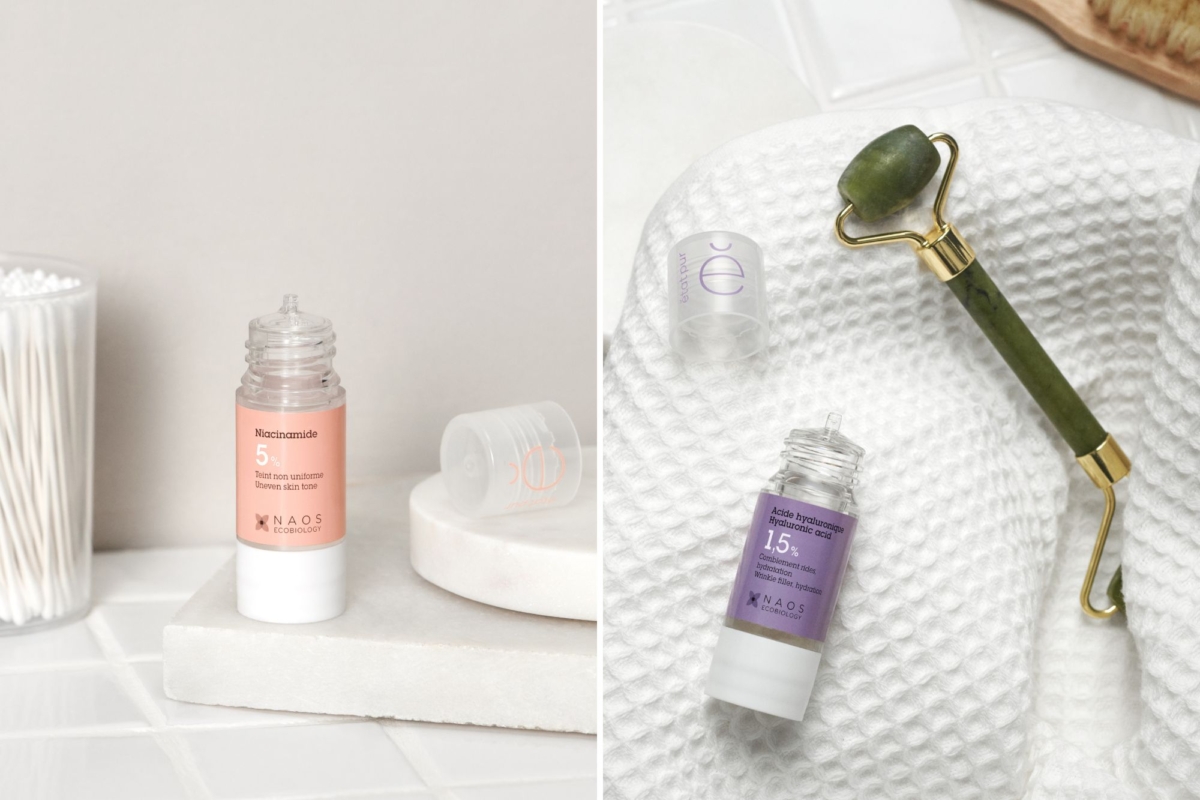 Niacinamide 5% (left) & Hyaluronic acid 1.5% (right)