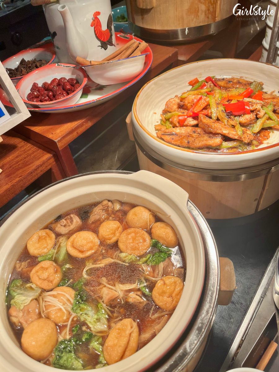 Chicken Kut Teh and Perak Braised Leather Jacket Fish in Black Bean Sauce and Bitter Gourd