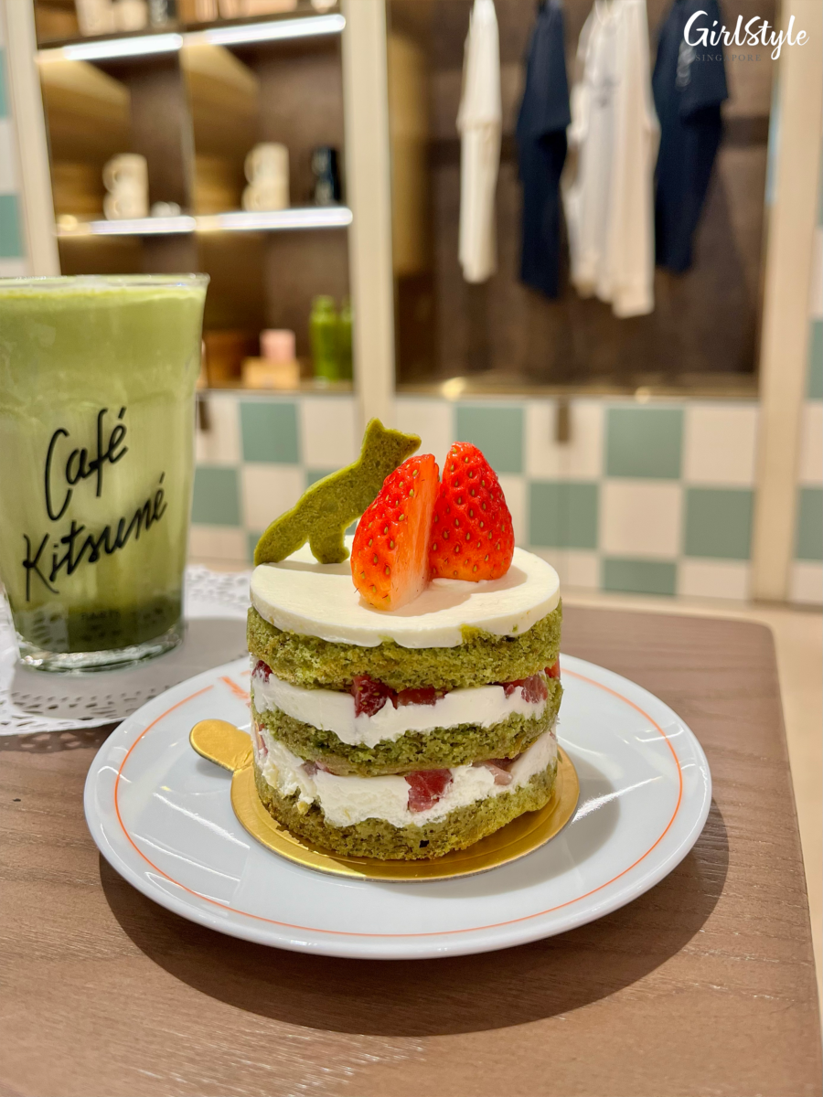 Café Kitsuné Strawberry Matcha Shortcake