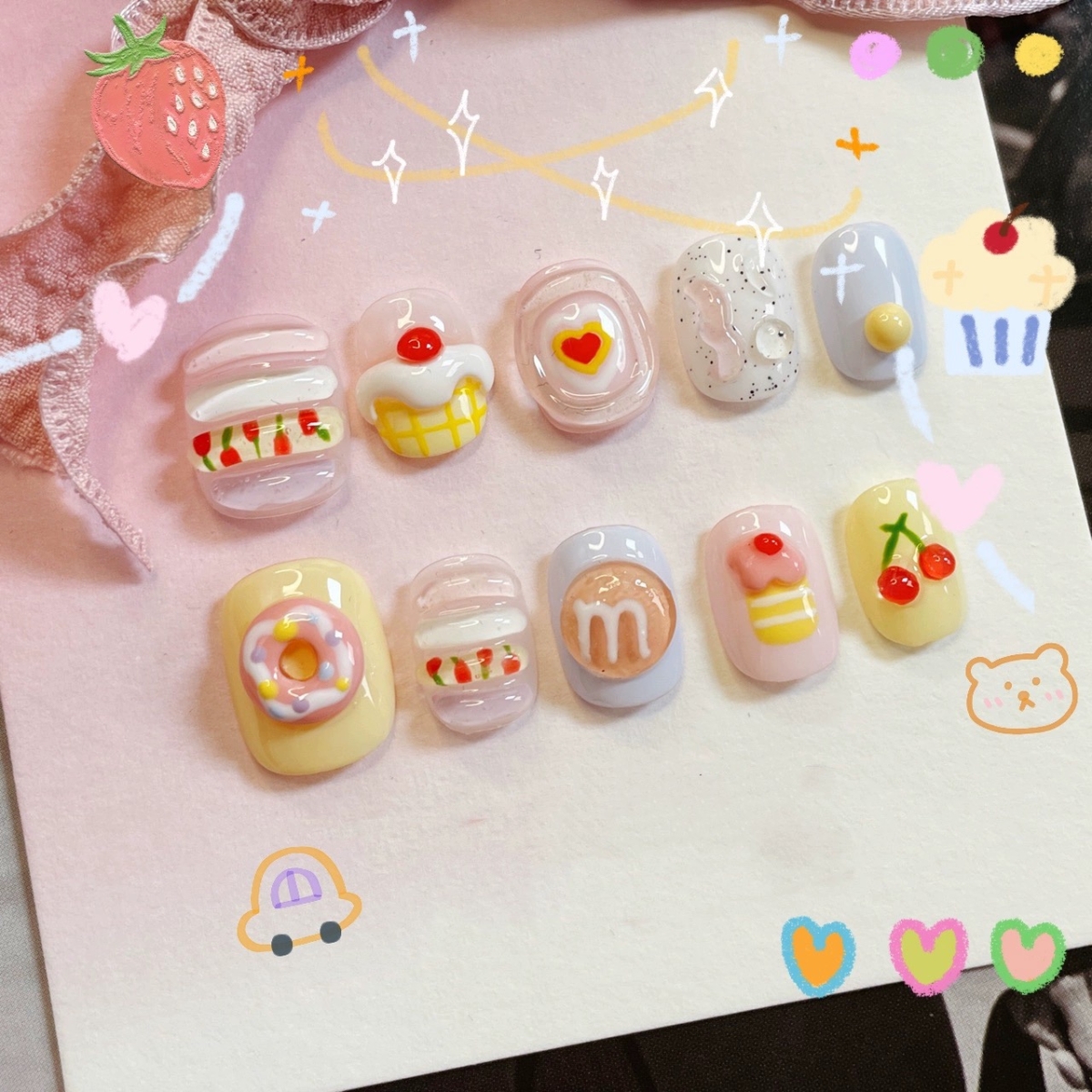 Korean-style jelly press-on nails