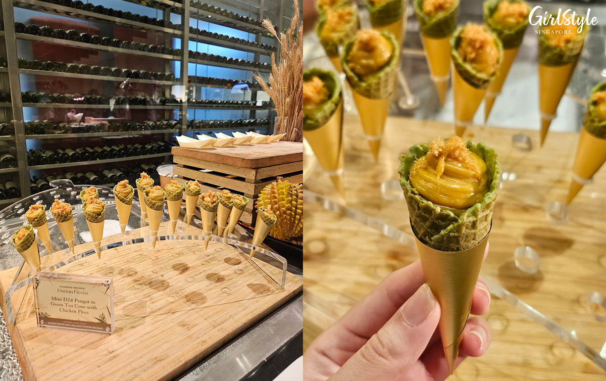 Mini D24 Pengat in Green Tea Cone with Chicken Floss