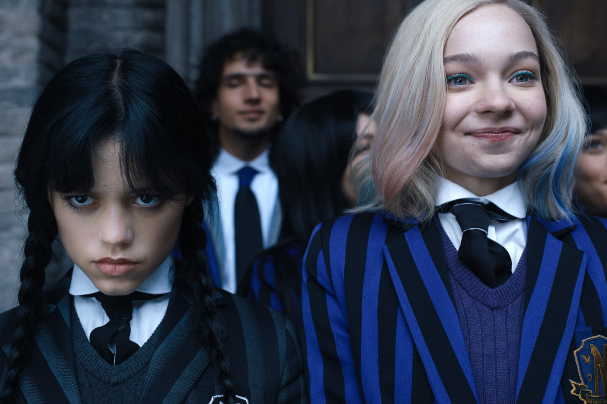Jenna Ortega and Emma Myers in Wednesday season 1
